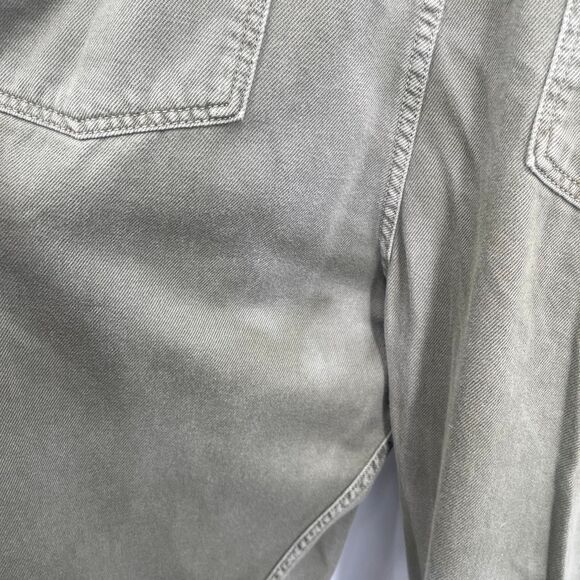 Free People We The Free Olive Green Good Luck Barrel Denim Overalls Size XL - Picture 8 of 10